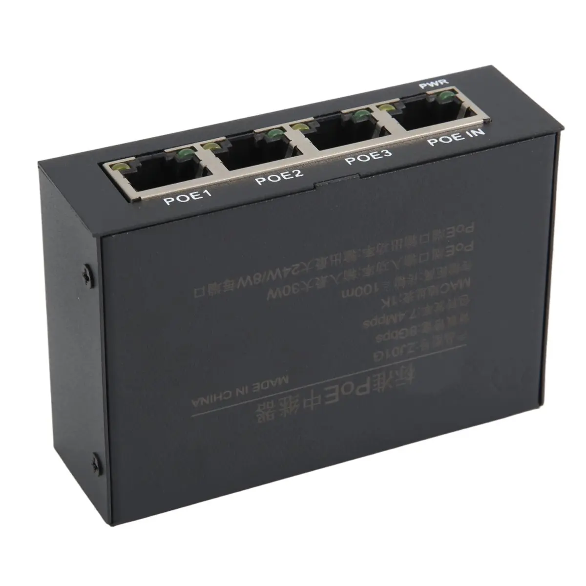 A003 4 Port Gigabit POE Extender 100/1000M Network Switch Extender IEEE802.3Af/At Plug&Play for PoE Switch NVR IP Camera AP