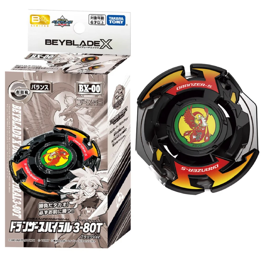 Oryginalny Takara Tomy Beyblade X BX-00 Booster Dranzer Spiral 3-80T Black Ver.