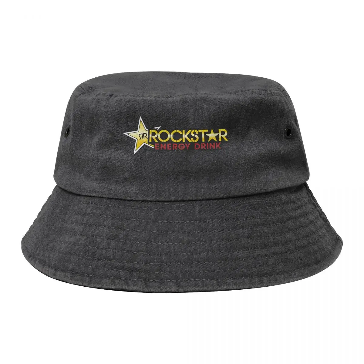 

Energy Rockstar Energy Drink Mayhem Festival Bucket Cap Cotton Cowboy Washed Denim Bucket Hats Fisherman Unisex Hop Bob Hip Hats