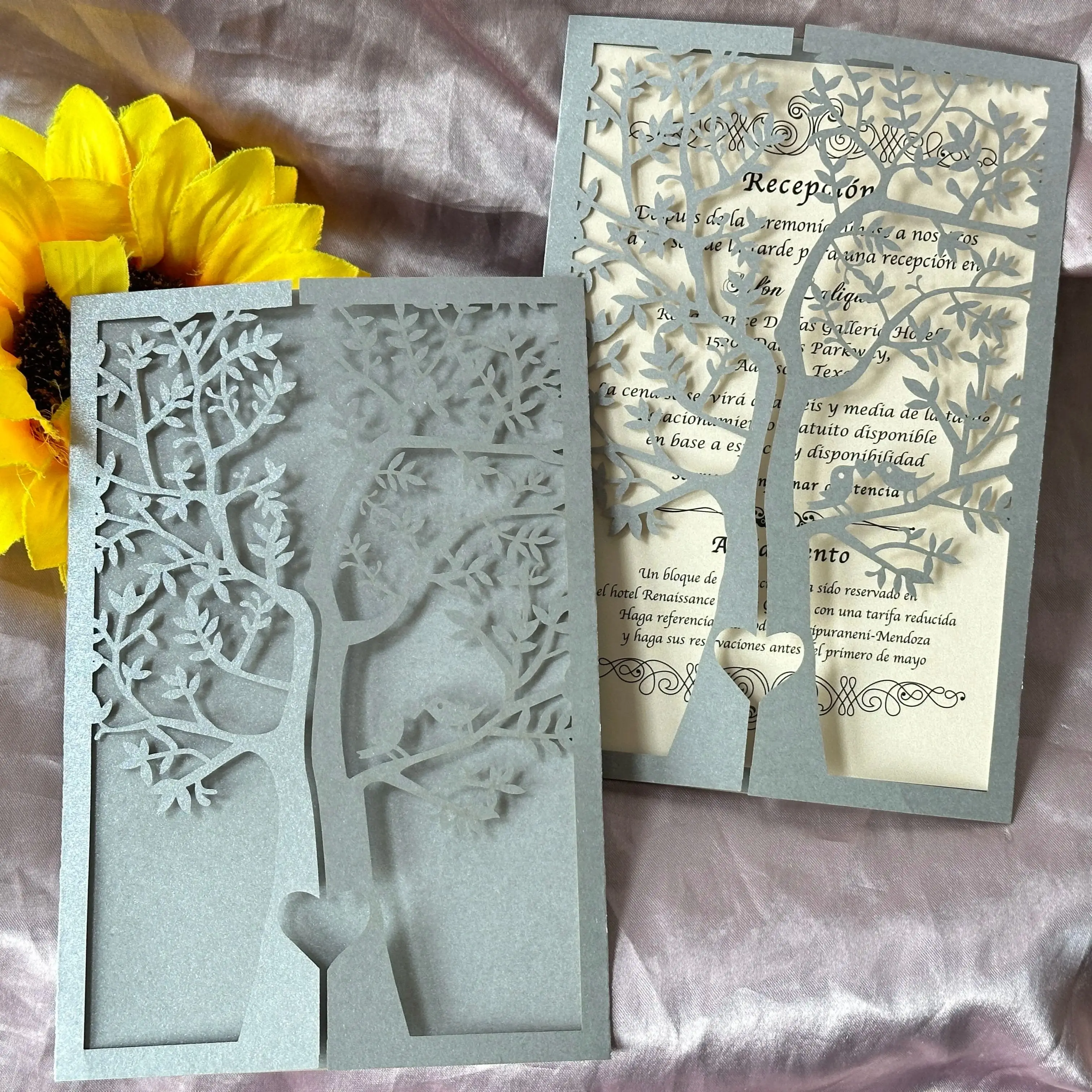 

25pcs Tree Shape Laser Cut Wedding Invitations Cards Birthday Anniversary Invitation Card Invite Cover fo Party Favor Decoration