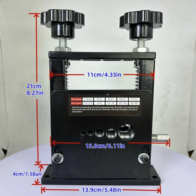 six hole wire stripping suitable for use with electric drills