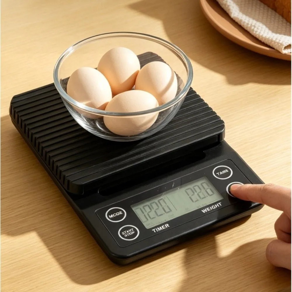 High Precision Drip Coffee Scale Digital Display Non-slip Electronic Scale LCD Display Battery-powered Kitchen Digital Scale