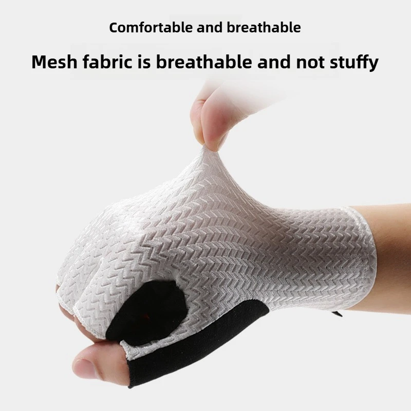 Short Cycling Gloves Fingerless Gloves Anti-slip Bicycle Lycra Fabric Half Finger Mitten for Mtb Road Bike Sports Racing