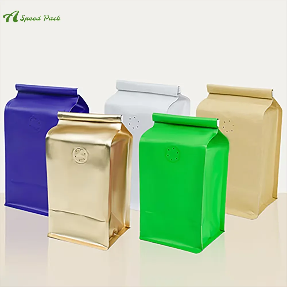 50pcs Tin Tie Green Coffee Bean Powder Packaging Foil Bag 8OZ 16OZ With Valve Smell Proof Frozen Food Tea Snack Packaging Pouch