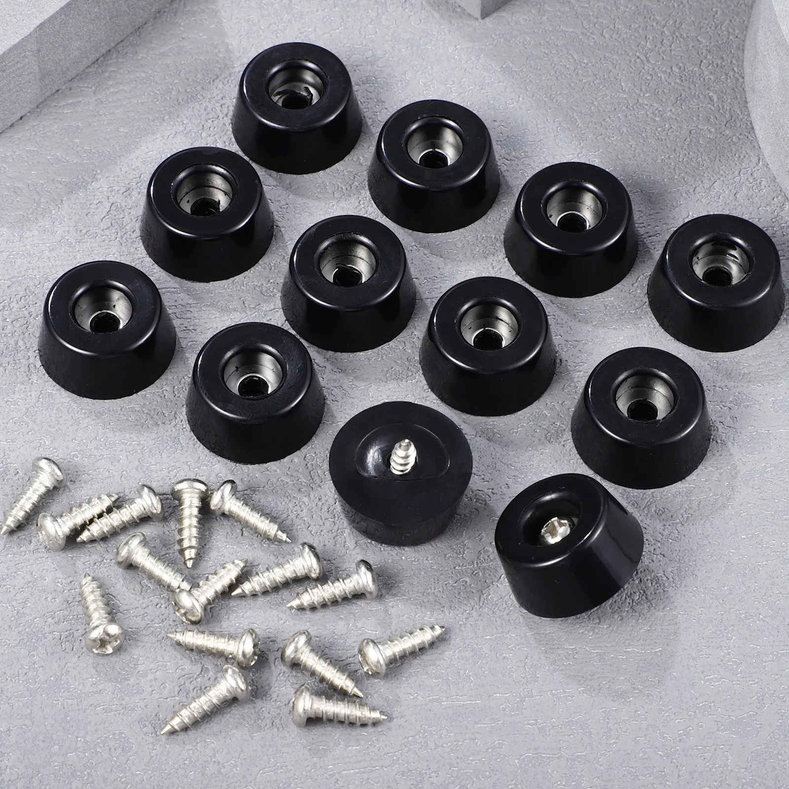 Rubber Feet Screw Kit Stainless Steel Ring Non Slip Bumper Feet for Cutting Board Furniture Shock Absorption Furniture Protector