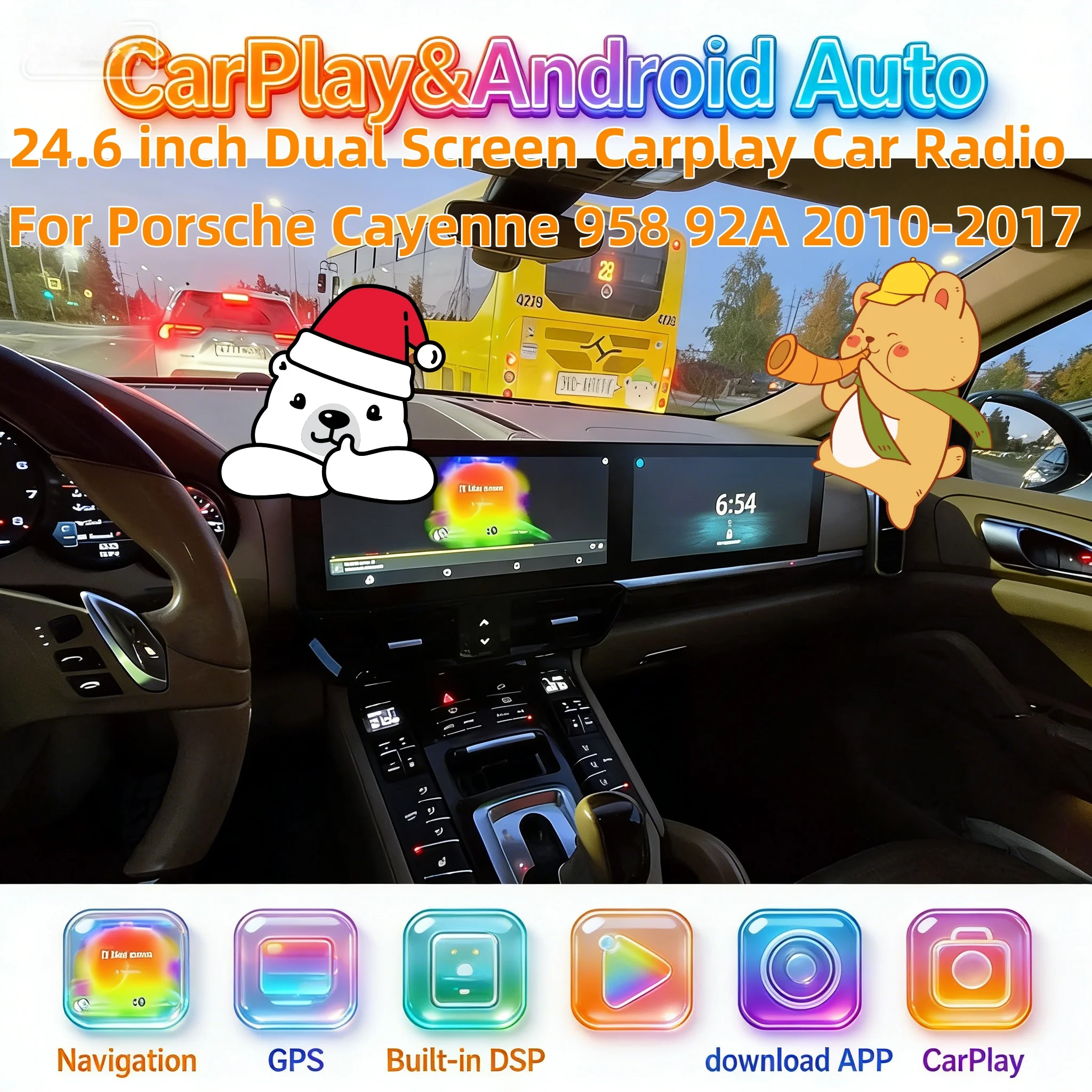 

12.3-дюймовый Android Auto для Porsche Cayenne 958 92A 2010-2017, CarPlay, радио, мультимедиа, навигация, видеоплеер