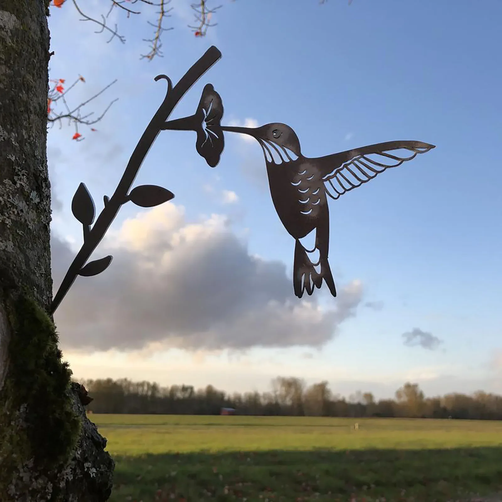 Hummingbird Metal Bird Art Decoration for Your Yard or Tree Metal Art Simulation Birds Silhouettes Ornament Garden Decor