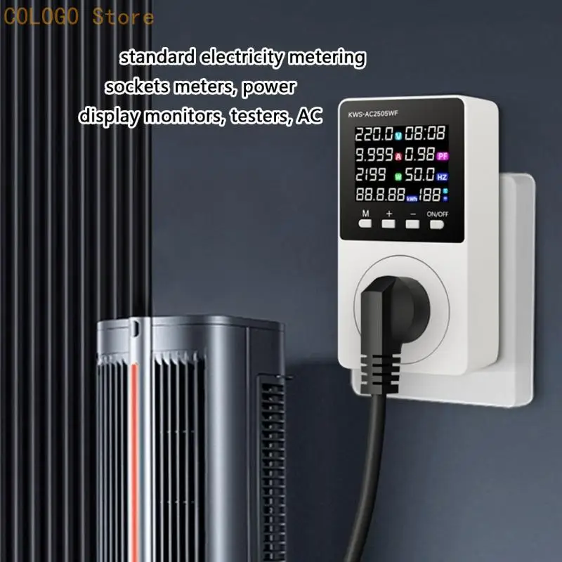 Current Power Frequency Meter Outlet for Daily Energy Reading Across Household and Office Equipment Use Indoors D0LD