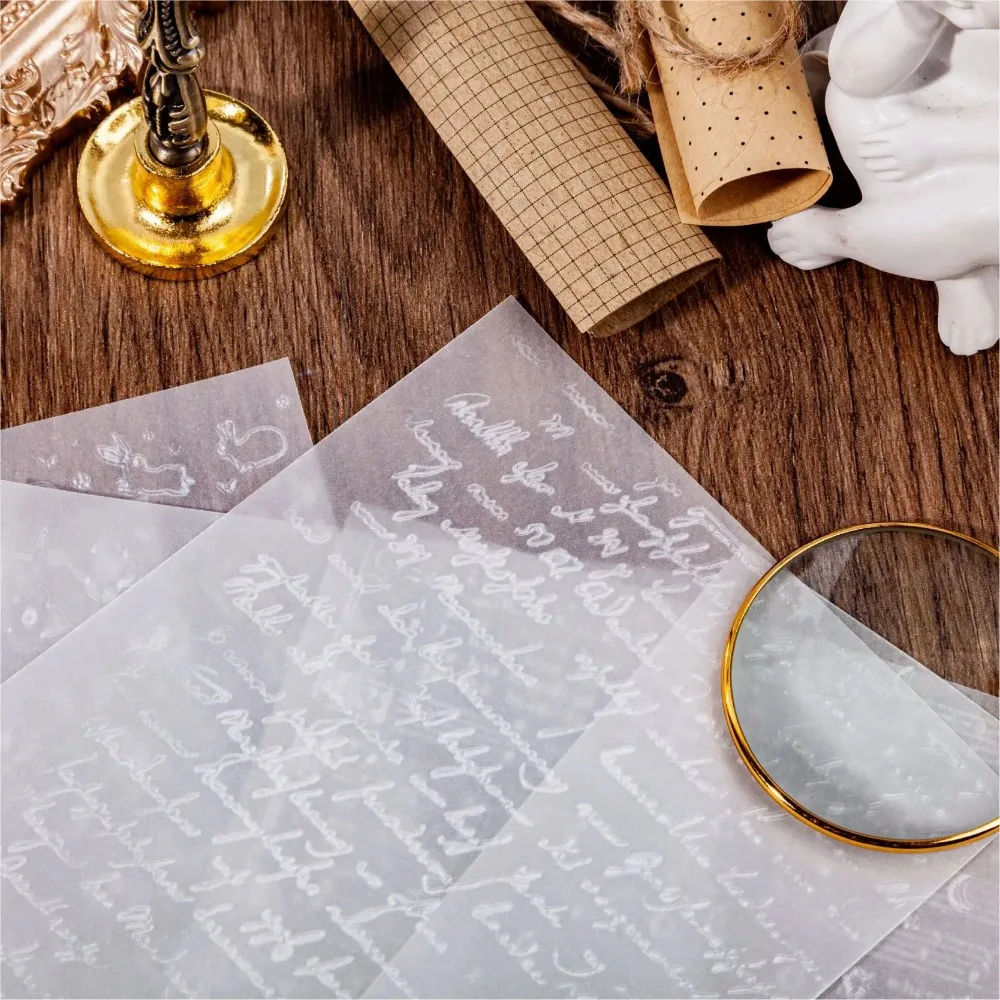 10pcs Transparent White Journaling Scrapbooking Supplies Craft Paper Journals Planners Aesthetics Collage Photo Album Decor