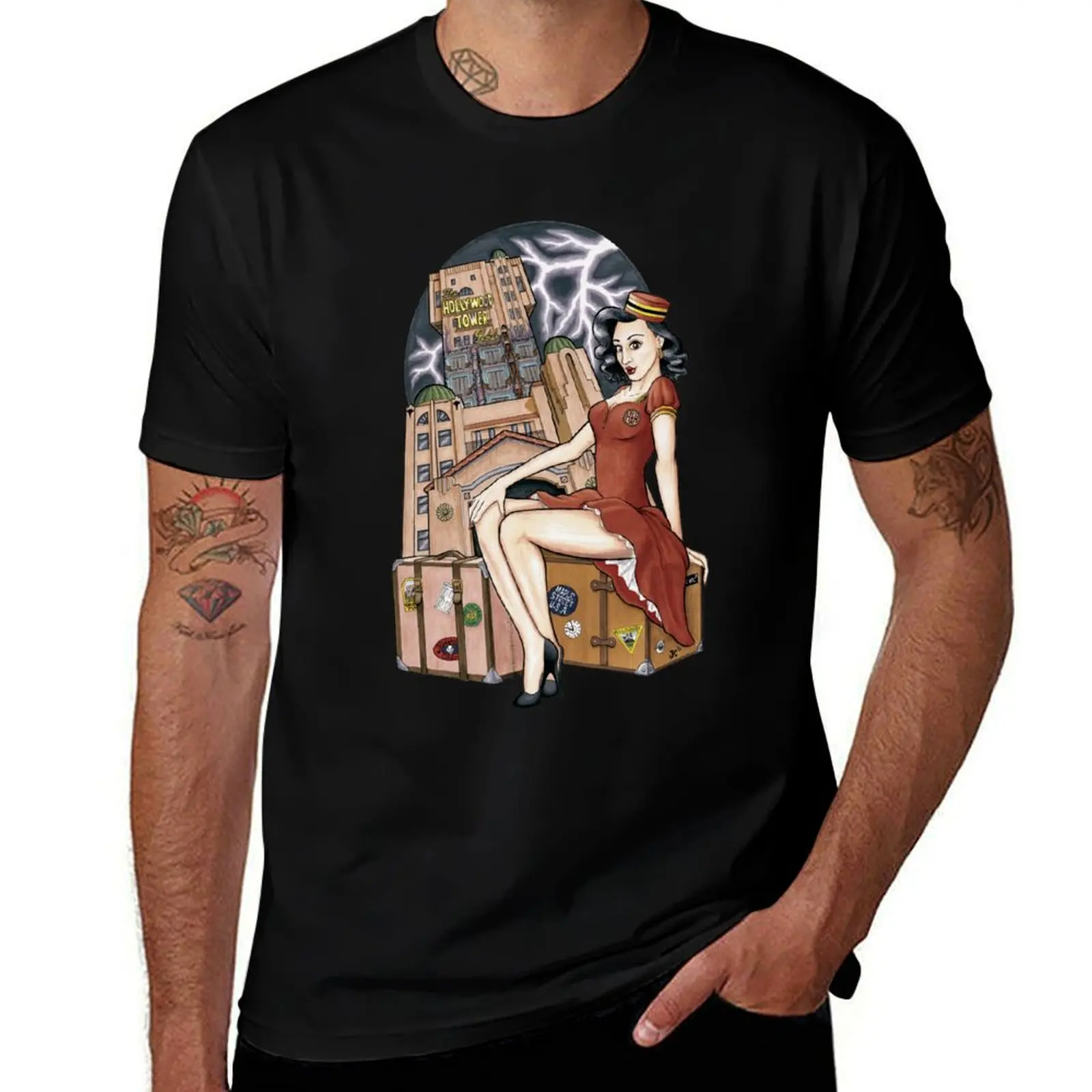 

Tower of Terror Pinup T-Shirt anime t shirts for man t shirts designer T-Shirt