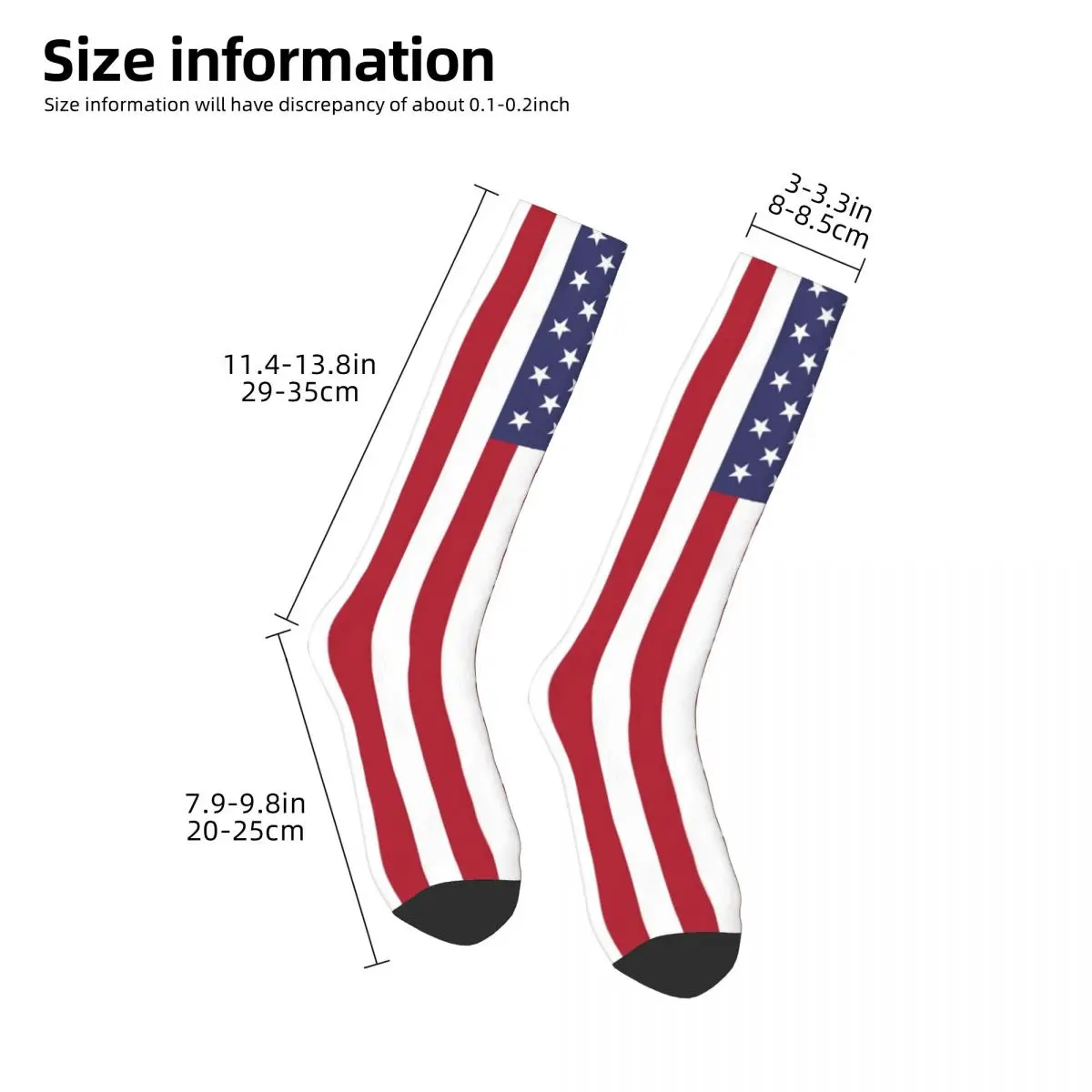 USA - American Flag Socks Harajuku Sweat Absorbing Stockings All Season Long Socks Accessories for Unisex Birthday Present