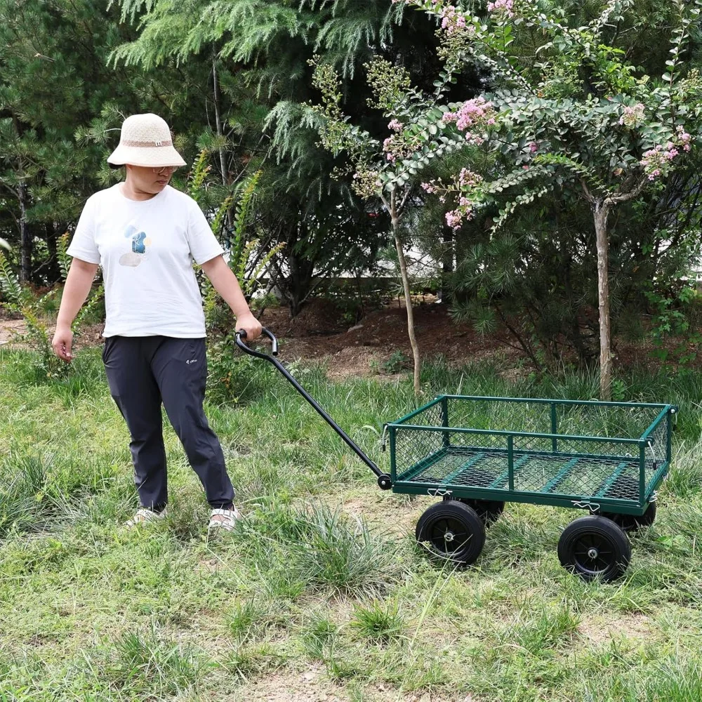 Wagon latéral amovible adapté aux ferme et aux entrepôts : chariot à benne basculante de jardin essentiel pour votre expérience de jardinage idéale