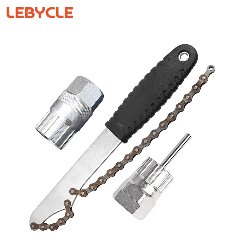 

Lebycle Bicycle Cassette Flywheel Remover Sprocket Extractor Bike Upgrade Rotor Lockring Removal Wrench Chain Whip Repair Tools