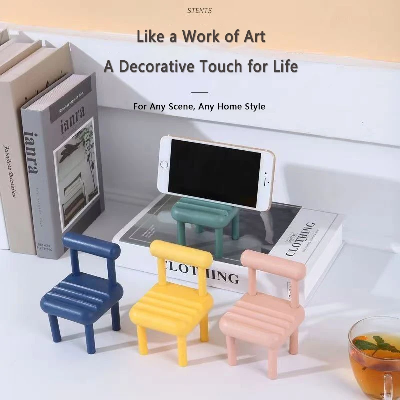 

Creative mini cartoon phone holder in random colors, stool-style phone holder, desktop storage rack, small decorative item