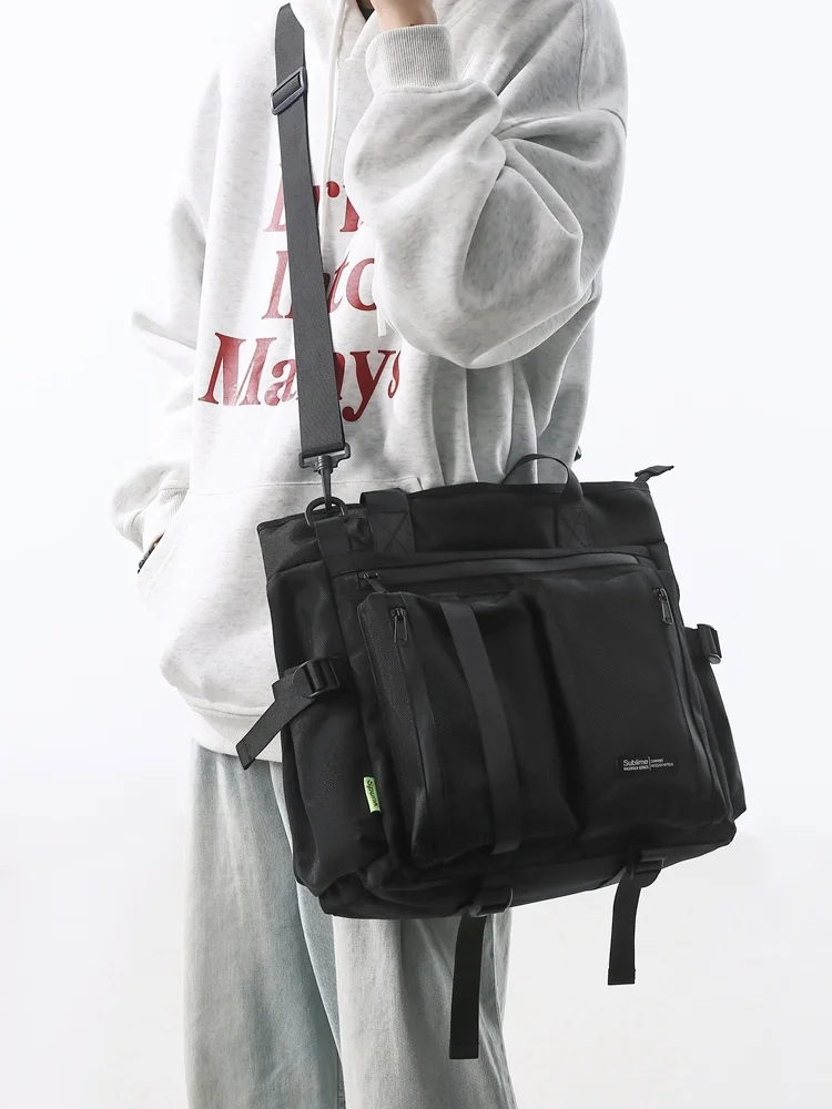 حقيبة كتف عصرية كبيرة السعة للرجال، حقيبة كمبيوتر للعمل، حقيبة رياضية متعددة الوظائف #3