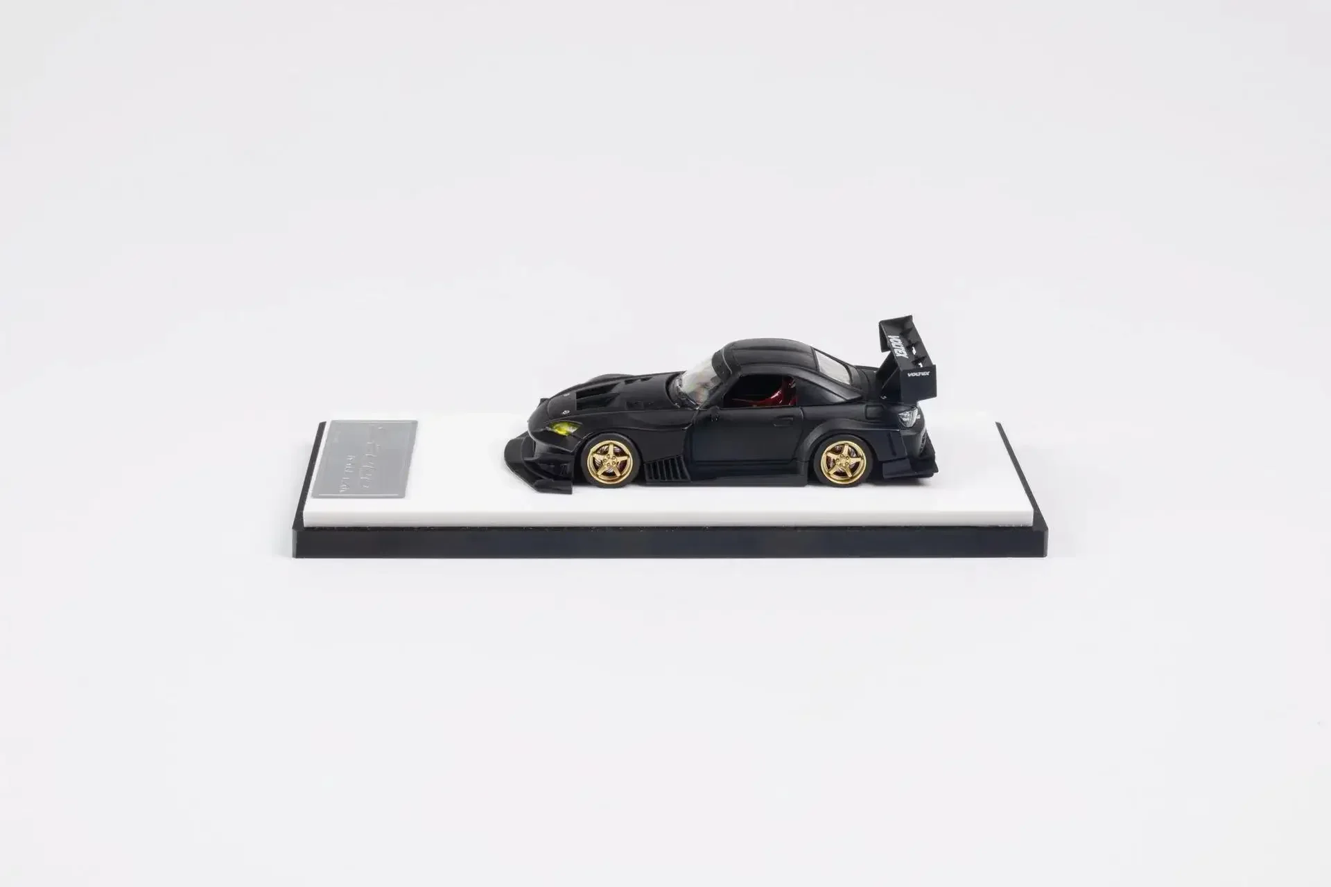 Micro Turbo 1:64 S2000 JS Race Matte Black Diecast Model Car