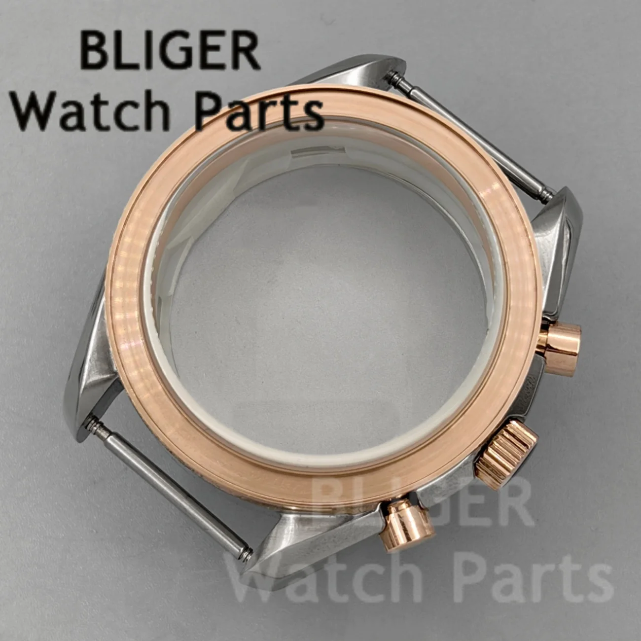 VK63 Chronograph Case 40mm Two Tone Gold /Rose Gold/Blue Watch