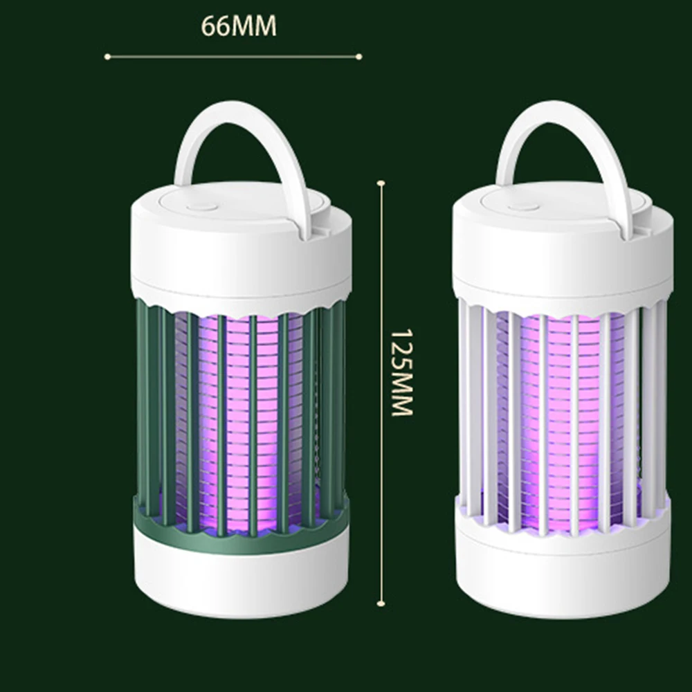 Lâmpada assassina de mosquitos com alça, plug-in, luz repelente recarregável, lâmpada de armadilha multiuso para quarto, casa