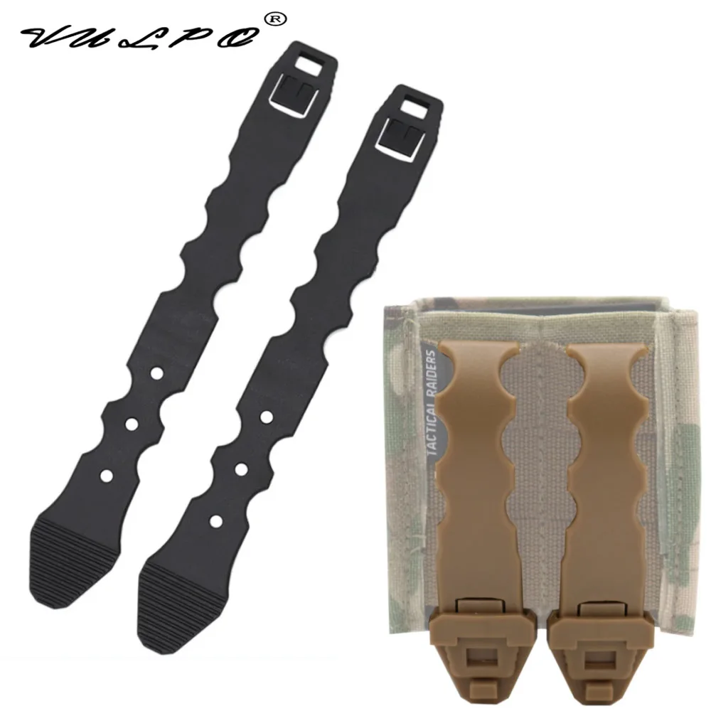 

VULPO 2pcs Tactical Magazine Pouch Durable Molle System Nylon Malice Clips Strap Buckle Nylon Quick Release Clips