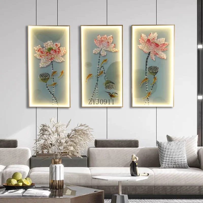 Wall Sconces Light Three Pieces Suit Lamps Lotus Figure LED Contemporary Creative For Home