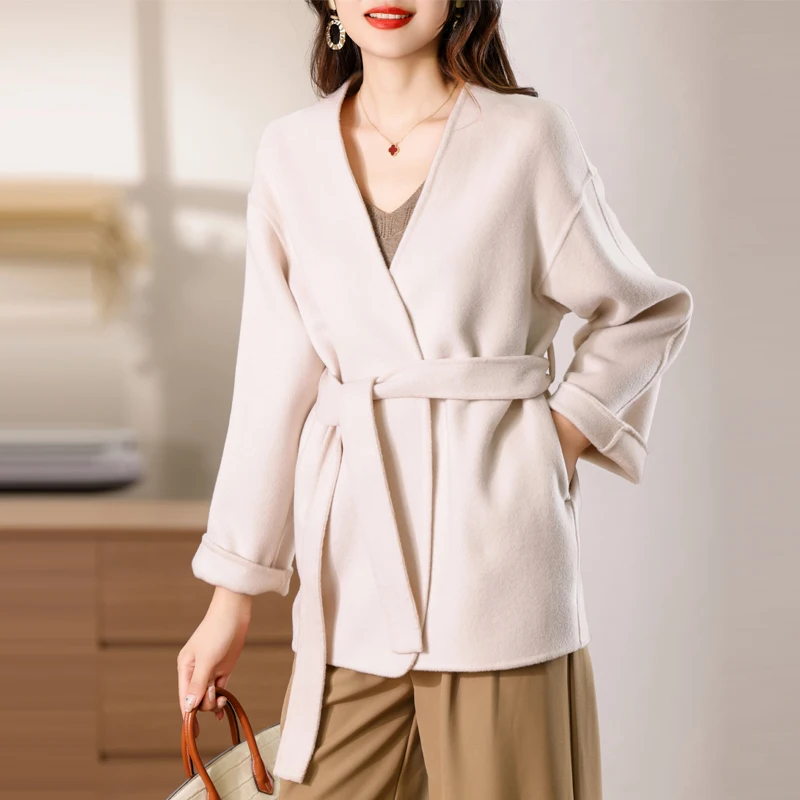 2025 Women's 100% Cashmere Thick Double sided Jacket Classic Multi functional Fashion Suitable for Business