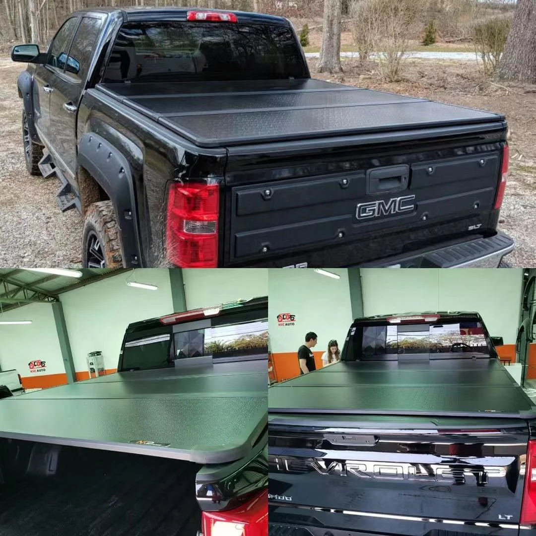 KSCPRO 11-30140L HIGH QUALITY ALUMINUM HARD TRI FOLD TONNEAU COVER FOR FORD F150 6.5FT BED 2015-2019