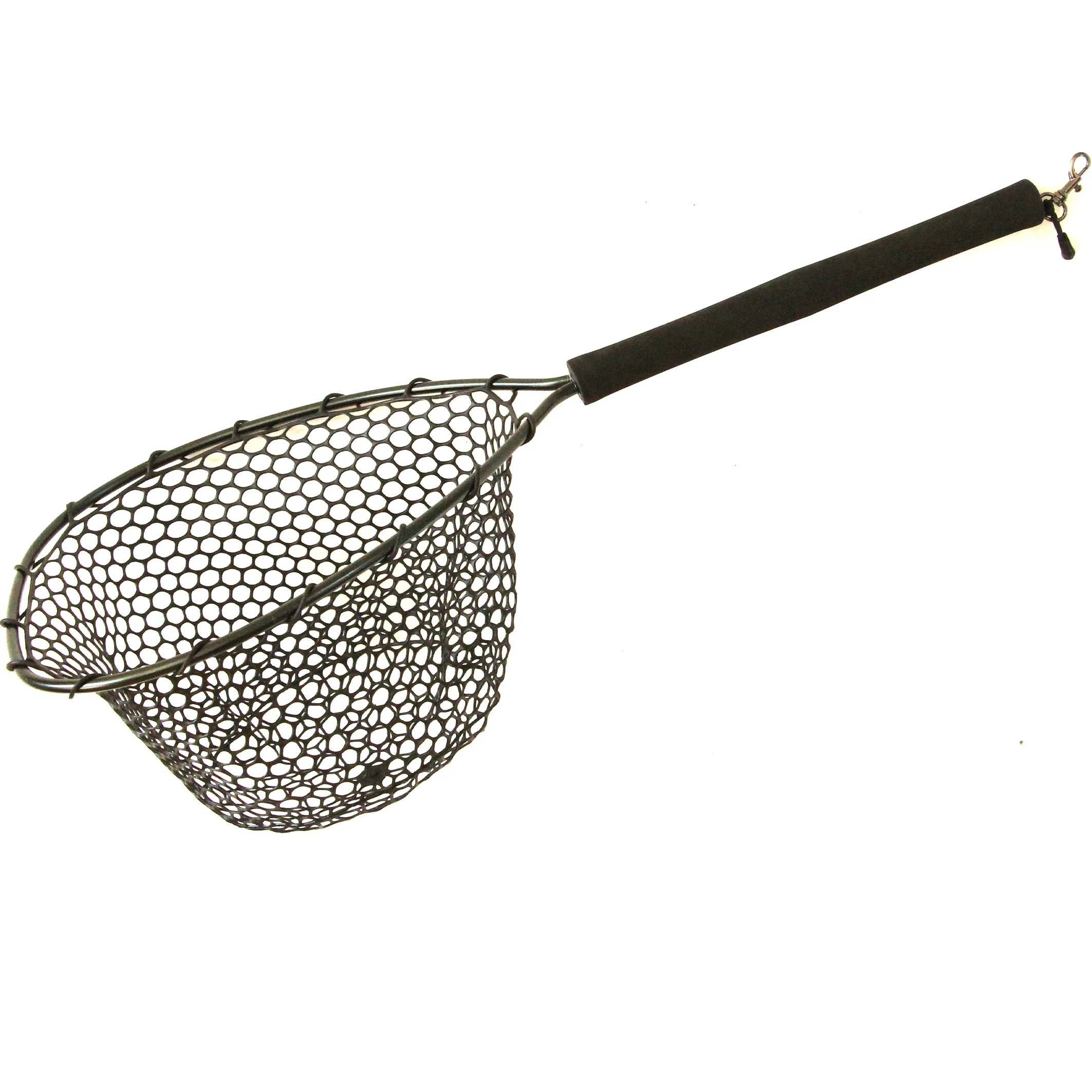 40cm Fish Landing Net  Rubber Sinking Coating Mesh  Handle with Elastic Rope Fishing Mesh fly fishing Landing Net Rubber