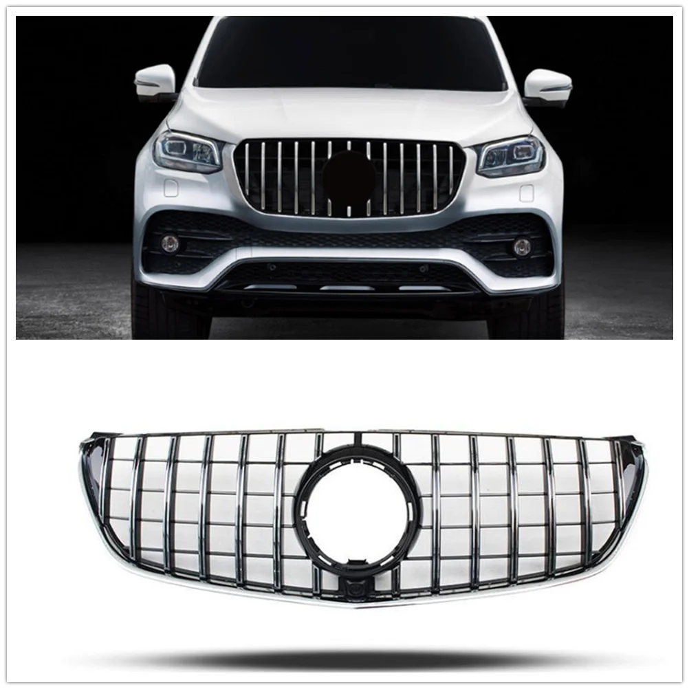 Car Front Bumper Grill Grille Hood Mesh Center Grid Auto Kit For Mercedes Benz V Class W447 V260 2016 2017 2018 2019 GT R Style