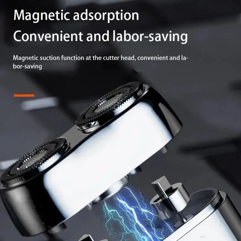 

Магнитная карманная бритва с двойной головкой, ультра чистая перезаряжаемая мини-электробритва, водонепроницаемая, тихая работа, триммер для лица и бороды