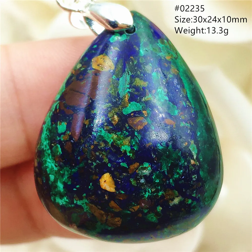 Natural Azurite Blue Malachite Lapis Lazuli Pendant Necklace Rare Women Men Bead Water Drop Jewelry AAAAAA