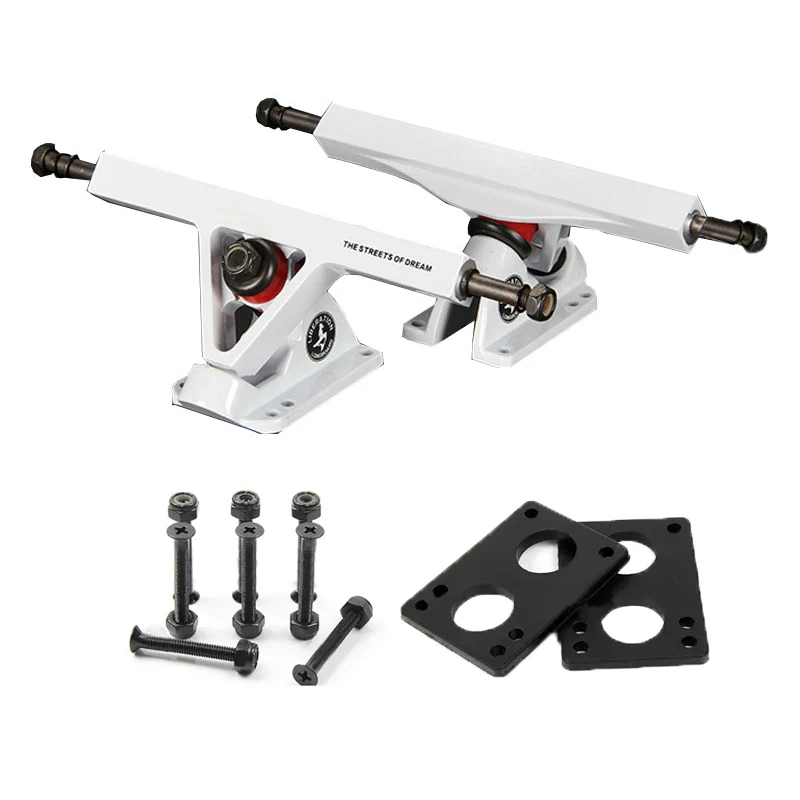 Camion Longboard da 7 pollici asse da 8mm (Set di 2) insieme a ruote da Skateboard da 70*51MM con cuscinetti a Riserpad e viti