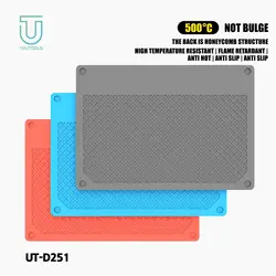 YOUTOOLS Silicone Soldering Non-slip Mat ESD Antistatic Heat Insulation Electronics Phone Repair Working Platform Pad UT-D251