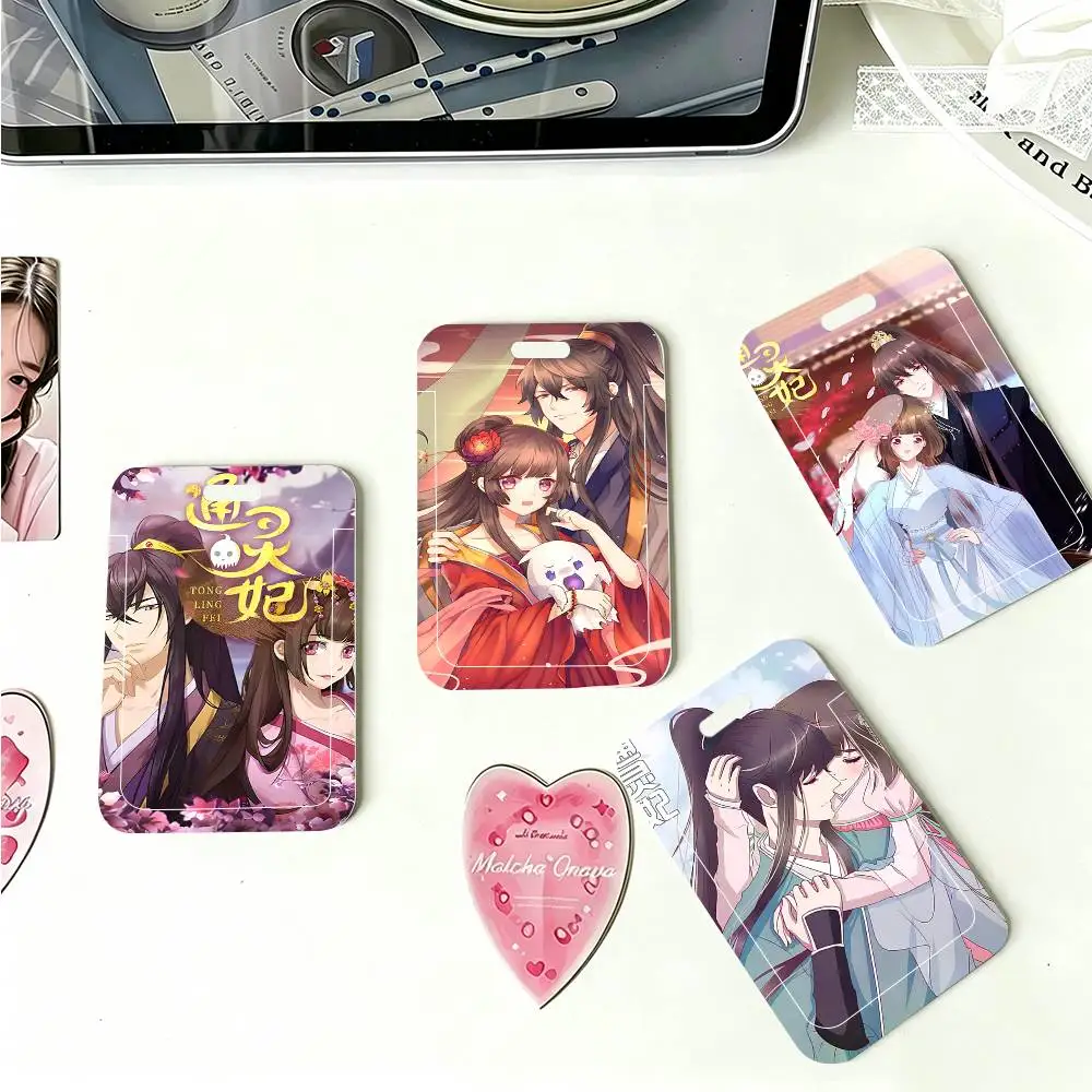 1pc Chinese Anime Psychic Princess ID Card Sleeve School Card Access ID Card Bus Meal Card Protective Sleeve Easy Push