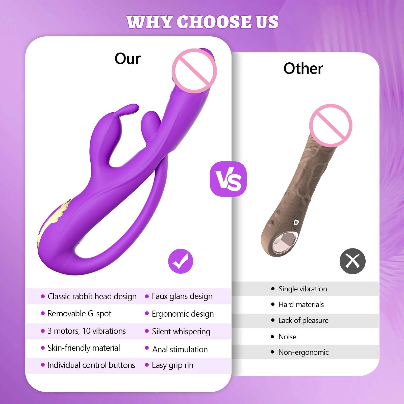 G Spot Rabbit Vibrator Female 3 in 1 Clitoris Stimulator Vibrating Dildo Massager Anal Plug Adult Goods Sex Toys for Women - view 6