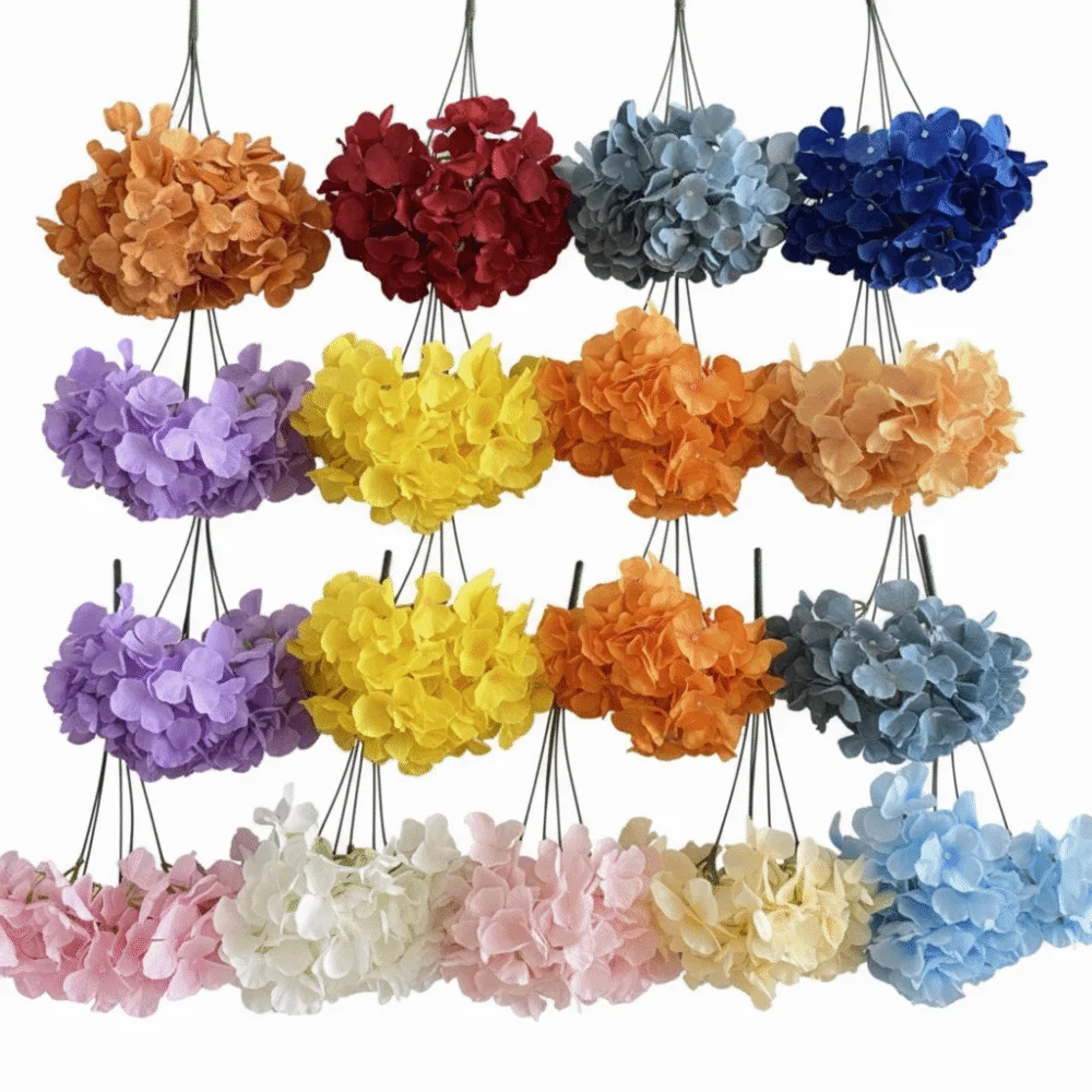 

Leafless Design Hydrangea Flower Woolen Cloth Five Headed Artificial Flower Embroidered Ball 45CM Size Woolen Fabric Flower