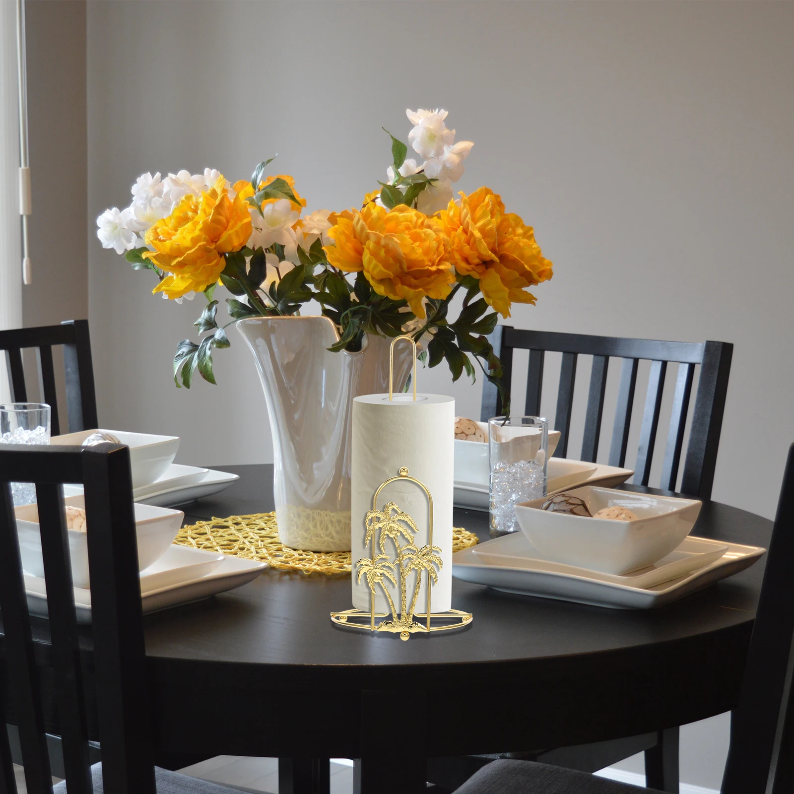 

Elegant Nordic Tree Shaped Metal Paper Towel Holder Kitchen Accessory Compact Size Countertop Decor Towel Paper Holder