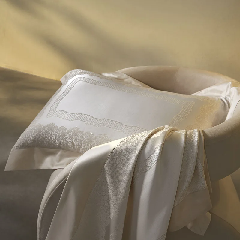 

Villa grade, Nordic, jacquard, long-staple cotton, four-piece set, skin-friendly, bed cover.