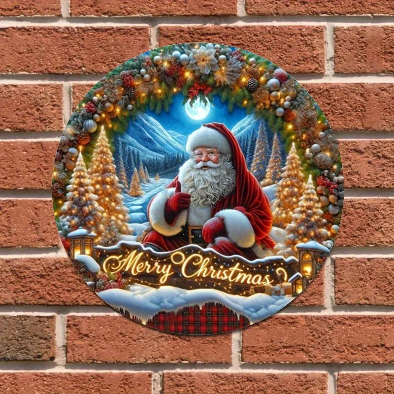 Weihnachtsmann-Holzschild – bezaubernde Wandbehang-Dekoration für Zuhause, Küche und Esszimmer |   Perfektes Bauernhausgeschenk