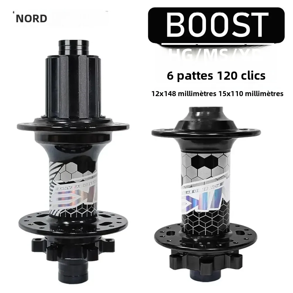 Moyeux VTT TANKE BOOST 148, 120 clics, 6 griffes, 6 roulements, 32H HG XD MS Micro Spline, 8-12 vitesses, frein à disque, Thunder Masses