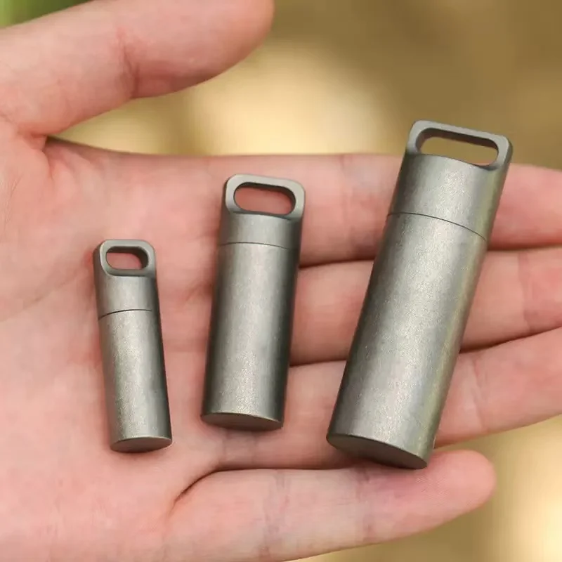 Mini EDC Tools Portable Sealed Medicine Bottle Home Outdoor Pill Box Waterproof Titanium Pill container