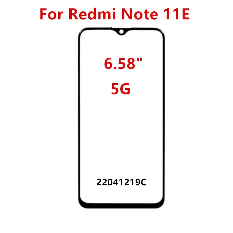 Tela Exterior para Xiaomi Redmi Note 11 Pro, Painel de Toque Frontal, Tela LCD, Tampa de Vidro, Peças de Reparo, OCA, 4G, 5G, 11E, SE, 11R, 11T