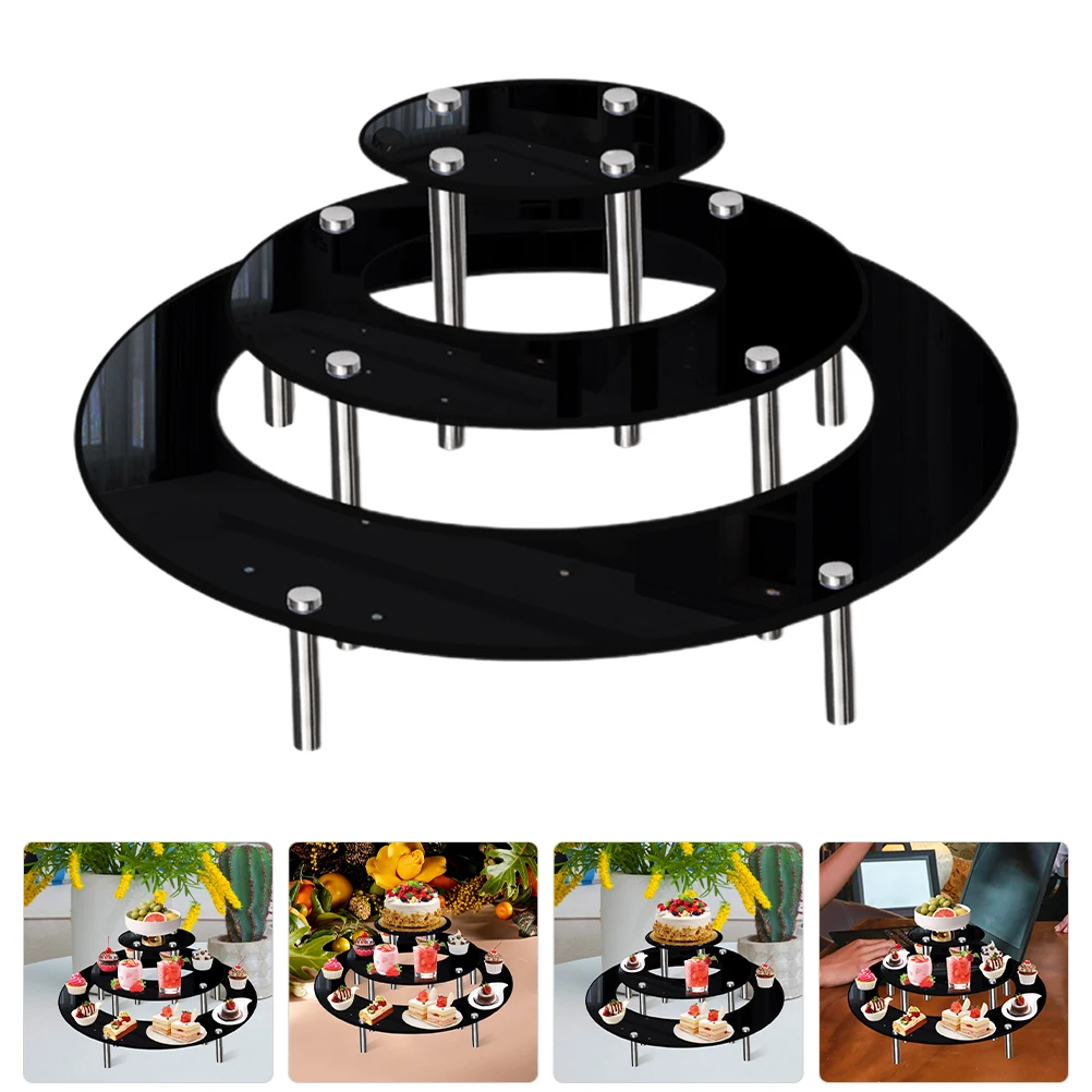 

3pcs Multi-Layer Cupcake Display Stand Acrylic Metal Sturdy Party Birthday Christmas Cake Dessert Holder Showcase Space-Saving