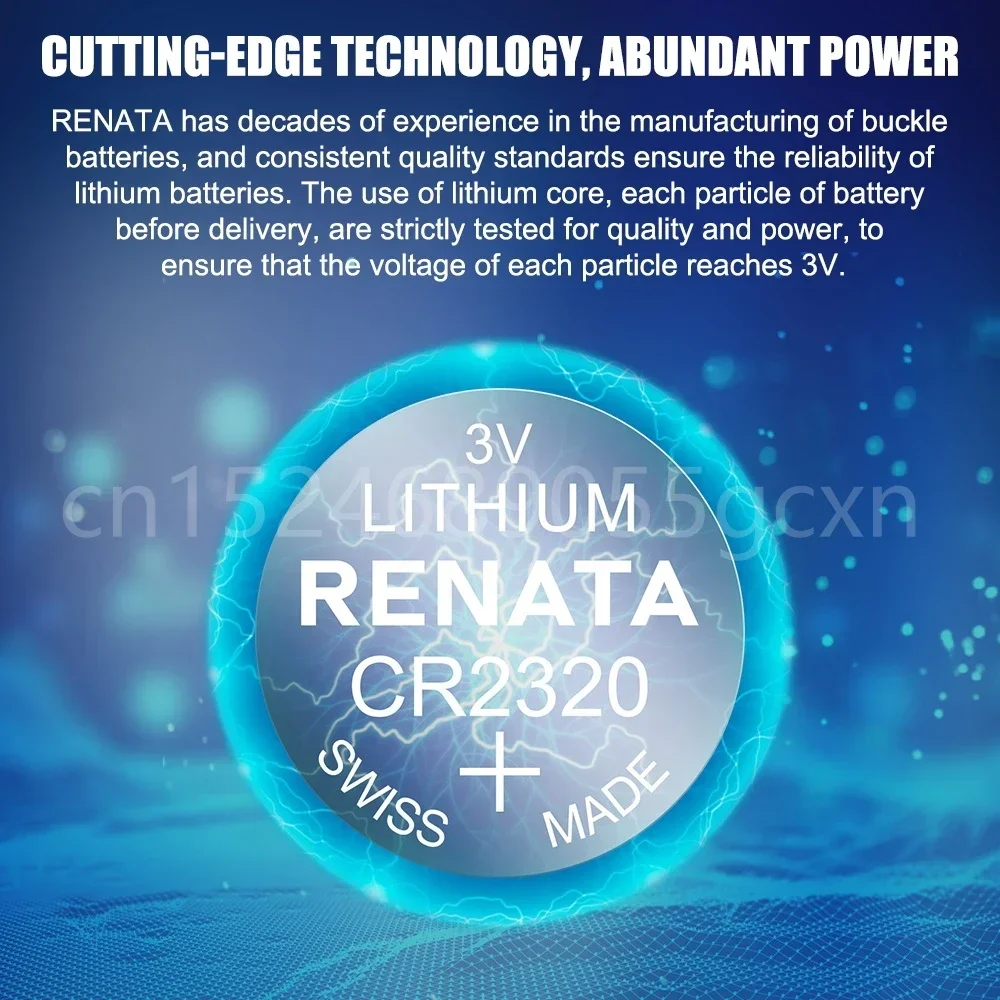 RENATA-Pile bouton au lithium CR2320 CR 2320 3V, pile bouton pour clé de voiture, balance, horloge, calculatrice BR2320 DL2320 ECR2320