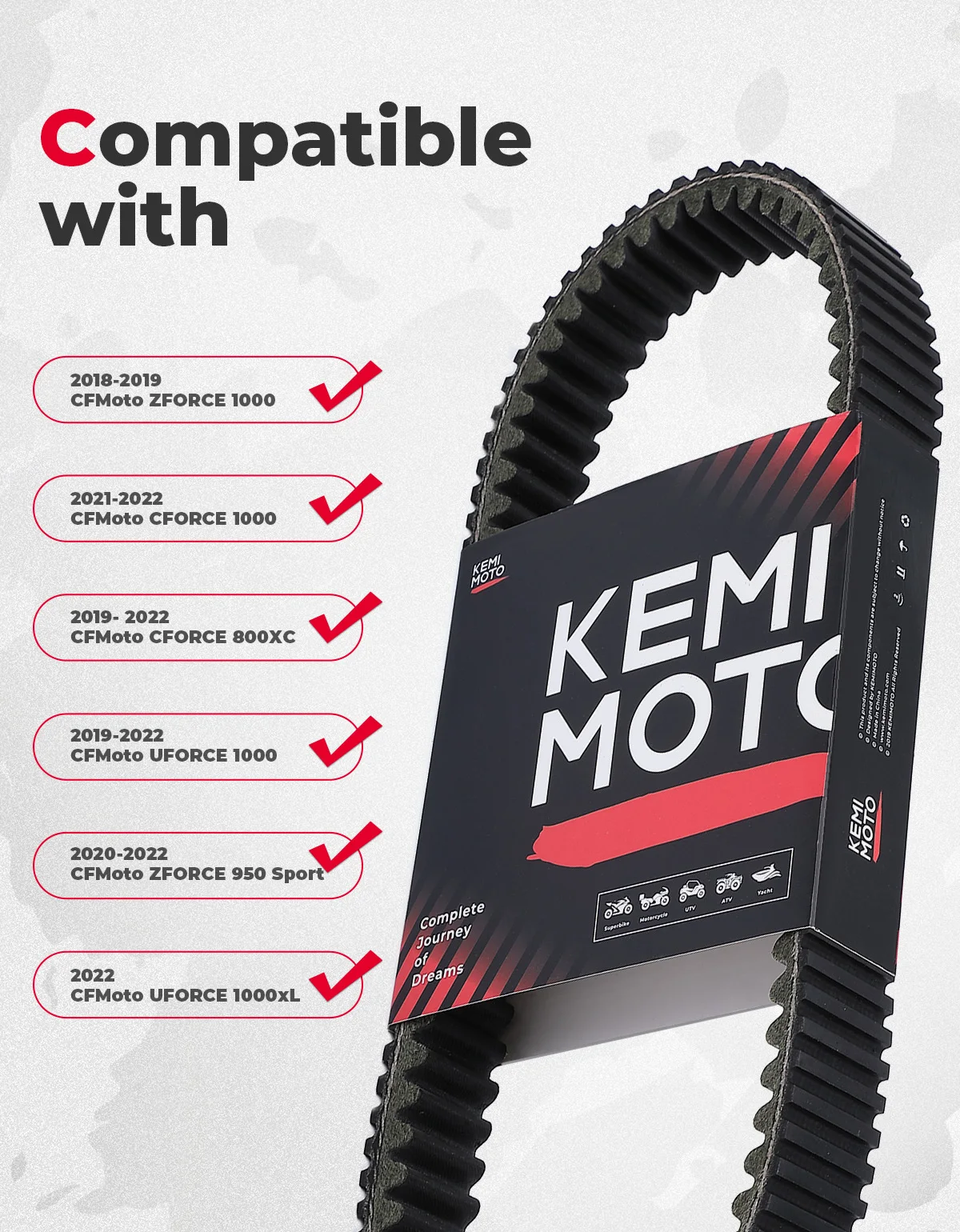 CVT Drive Belt Heavy Duty UTV for CFMoto ZFORCE 950 Sport 1000 CFORCE 800XC 1000 UFORCE 1000 1000xL 0JWA-055000-10000