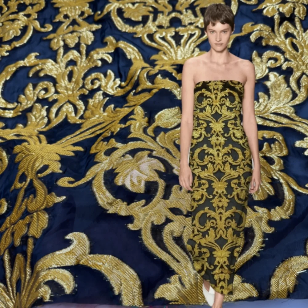 

Модная одежда, ткань для шитья своими руками, роскошный европейский стиль, дворцовое платье из органзы, жаккардовая ткань, оптовая продажа по метрам