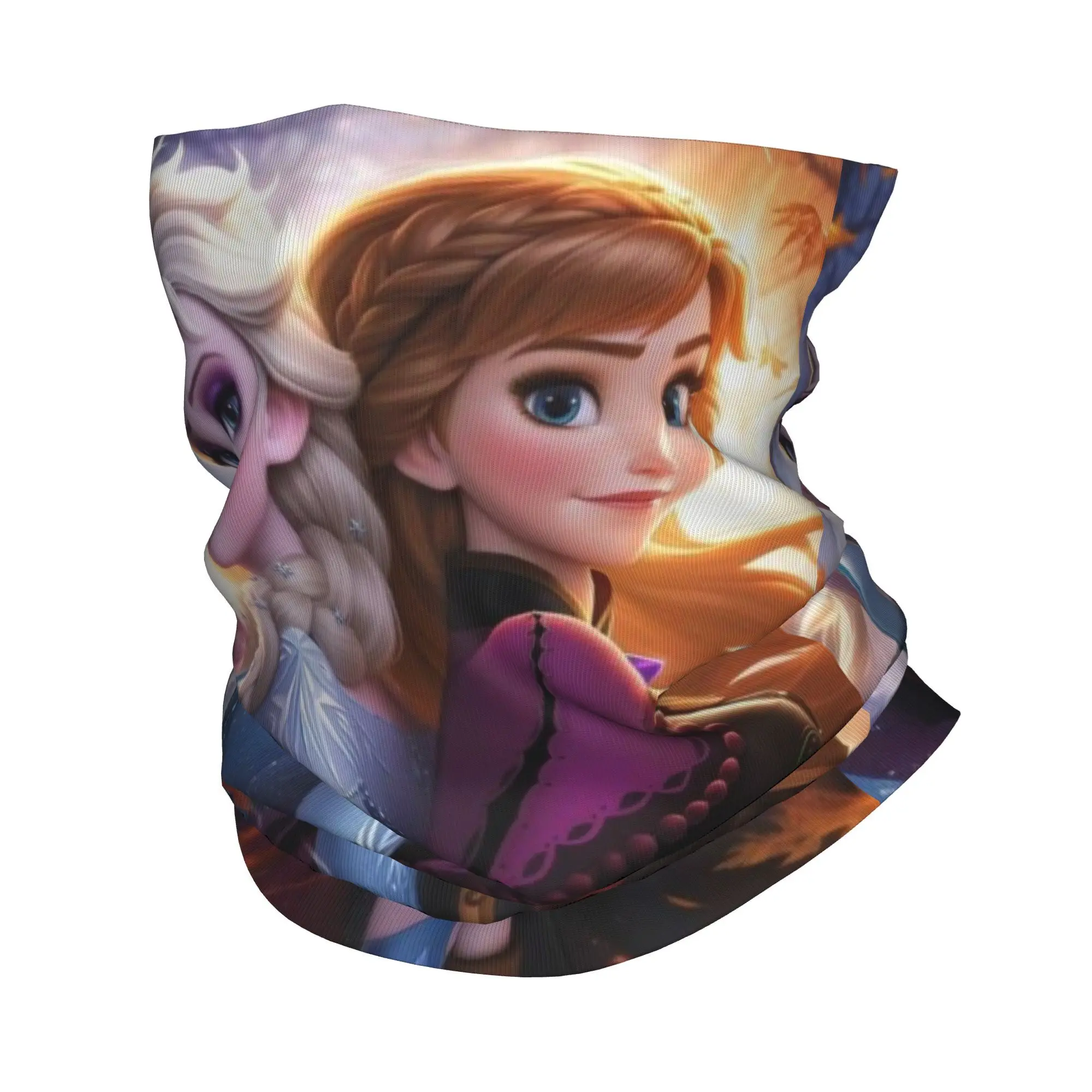 

Custom Classical Frozen Elsa&Anna Bandana Neck Warmer Women Men Winter Hiking Ski Scarf Gaiter Kawaii Princess Face Cover