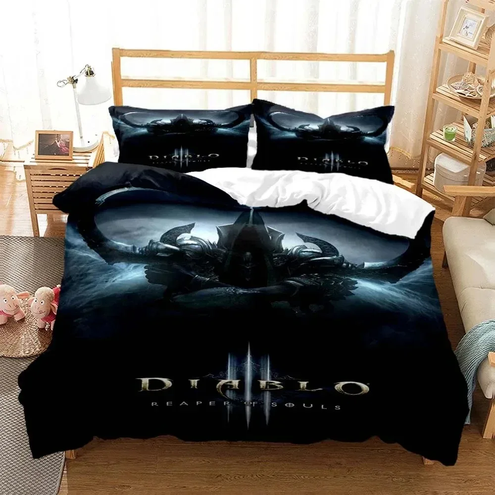 Jogo diablo conjunto de cama meninos meninas gêmeo rainha tamanho capa edredão fronha cama crianças adulto moda casa têxtil personalizável