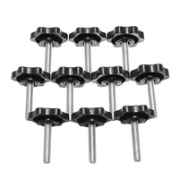 Suleve M6TS1 10Pcs M6 30mm Star Shape Head Thread Knurled Thumb Screw Clamping Grip Knob Screw New