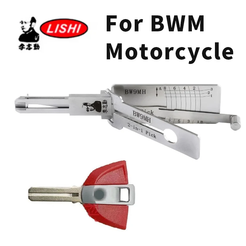 For BWM Motorcycle Lishi 2-in-1 Pick BW9MH Decoder For BWM S1000RR R 1300 GS​  Key  Copy Tool  Locksmiths tool