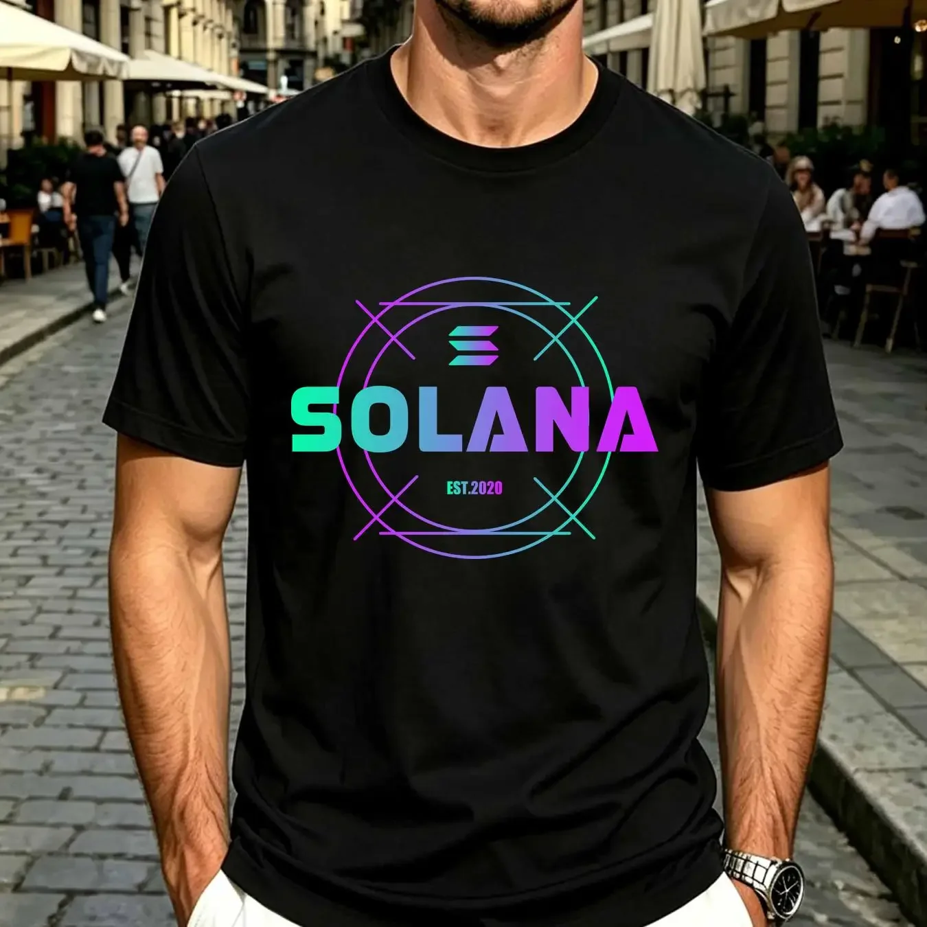 washed T Shirt Solana Coin Crypto Cryptocurrency Blockchain SOL vintage Washed fashion Unisex graphic homme Casual streetwear